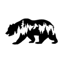 Ayı Off Road Bear Off Road Doğa Hayvan Oto Sticker Araba Cam Siyah 30 Cm