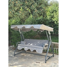 3 Kişilik Hamak Zırh Demir Bahçe Balkon Teras Salıncağı Antrasit