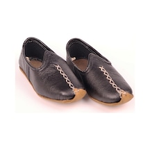 El Yapımı Hakiki Deri Çocuk Yöresel Yemeni Çarık Siyah