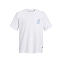 Jack & Jones Blajake Erkek Beyaz Tişört 12294944-bw