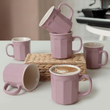 Keramika Violet/krem Herakles Kupa 9 Cm 6 Adet 451/030