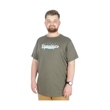 Mode Xl Büyük Beden T-Shirt Bis Yaka Paradise 22199 Haki 001