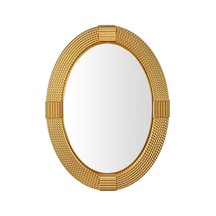 Dekoratif Oval Ayna Örgülü Model Gold 77 64