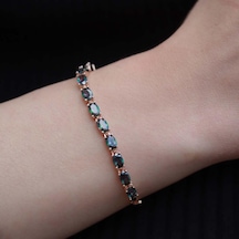 Mistik Topaz Taşlı Rose Gold Kaplama Gümüş Bileklik Gümüş