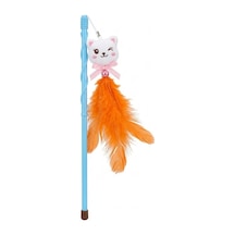 Peluş Figürlü Ve Turuncu Tüylü Kedi Oyun Oltası