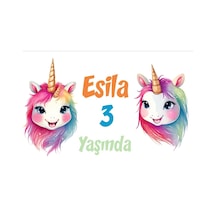Gökkuşakları Ve Unicornlar Temalı Doğum Günü Afişi 35x50 Cm