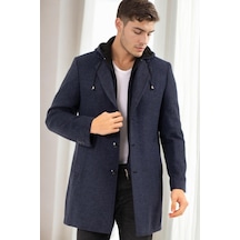 Plt8376 Dewberry Erkek Palto-desenli Lacivert-2 Desenli Lacivert-2