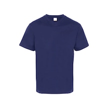 Kant Penye Kumaş V Yaka Kısa Kollu Tshirt Lacivert Çok Renkli