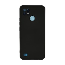 Realme C21 Kılıf Nano İçi Kadife Silikon - Siyah -