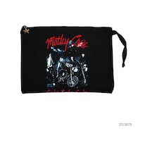 Zepplin Giyim Mötley Crüe Girls Siyah Clutch Astarlı Cüzdan / El Çantası Siyah