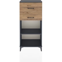 Arges Dolap Tek Raflı 2 Çekmeceli 60x30x134 Antrasit-çam Antrasit