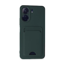 Xiaomi Redmi 13c Kılıf Kelvin Kartvizitli Silikon - Koyu Yeşil -