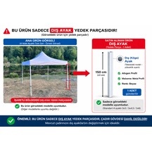 40 Mm Altıgen Profil 3x3 Gazebo Tente Dış Ayak Yedek Parçaları Beyaz