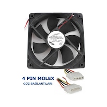 12 cm. Molex Kasa Fanı 120x120x25mm. Soğutucu Fan Sessiz - Siyah