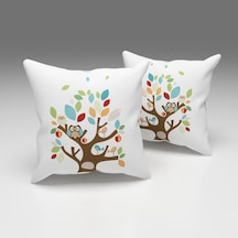 PAREDORA Renkli Baykuşlar Kırlent Kılıfı