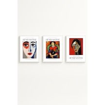 Beyaz Ahşap Çerçeveli Henri Matisse Tablo Seti Huhu538