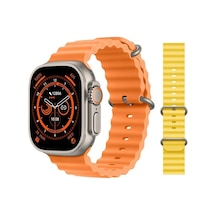 GS8 Watch 8 Ultra Akıllı Saat Turuncu Watch 2.02 Inc Sarı Silikon Kordon Hediye (İthalatçı Garantili)