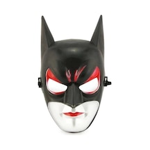 Kırmızı Gözlü Siyah Batman Maske - Lastikli Batgirl Maskesi 28x17 Cm