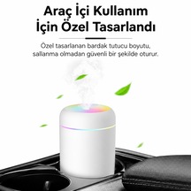 Araç İçi Mini Hava Nemlendirici Usb Ultrasonik Aroma Difüzörü Rgb Led Işıklı Sessiz Çalışma Bardak Tutuculu Tasarım