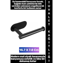 Tuvaletkağıtlığı Kendinden Yapışkanlı Montaj Gerektirmez İz Bırakmaz Suya Neme Buhara Dayanıklı Kay Mat Siyah
