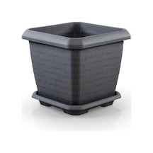 Omnipazar So-hk03 Hisar Kare Tabaklı Saksı 25.5 Litre No 3 Antrasit 116