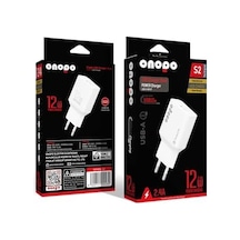 Onopo S2 12w 2.4a Usb Şarj Adaptörü, Akıllı Koruma Sistemi, Kompakt Ve Taşınabilir Tasarım Telefon, Tablet, Powerbank Ve Usb Destekli Cihazlar İçin Uyumludur