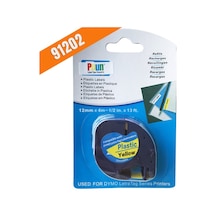 Puun Dymo Letratag 59423 Plastik Sarı Etikete Siyah S0721620 12MM