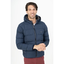 Maraton Sportswear Regular Erkek Kapşonlu Uzun Kol Basic Lacivert Mont 21259-lacivert Lacivert