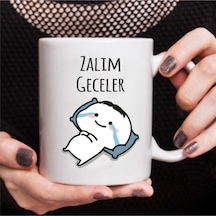 " Zalım Geceler" Baskılı Beyaz Kupa Bardak