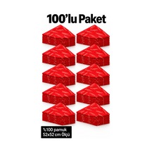 Herşeynota 100 Lü Atatürk İmzalı Kırmızı %100 Pamuk Fular 52x52 Cm Okul Tören Etkinlik Çok Renkli