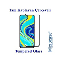 Xiaomi Redmi Note 9 Pro Tam Kaplayan Çerçeveli Tempered Cam Siyah