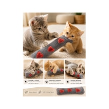 Yumuşak Peluş Kedi Oyuncağı Kedi Oyun Ve Aktivite Kediler İçin Peluş Oyun Arkadaşı Isırma, Yakalama Ve Eğlence Gri