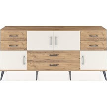 Arges Konsol Tek Raflı 6 Çekmeceli 4 Kapaklı 176x30x83 Çam-aytaşı/çam Aytaşı/çam