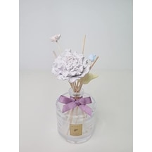Lila Karışık Çiçek Ve Kuş Taşlı 10&apos Lu Doğal Bambu Kamış Seti Abundance Prosperity