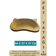 Evcil Hayvan Konforlu Kolay Temizlenir Çok Şık Kulak Motifli Ahşap Kedi Köpek Yatağı 64 X 37 X 21 Cm