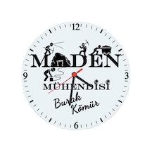 Maden Mühendisine Hediye Isimli Cam Duvar Saati Çok Renkli