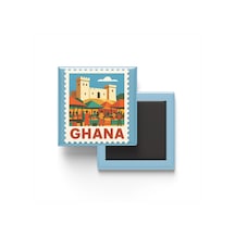 9x9 Cm Buzdolap Magnetleri - Gana - Ghana - 2'li Pul Temalı Set
