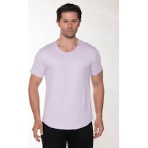 Black Horn Erkek Geniş Yaka %100 Pamuk Salaş T-shirt Lila Black Horn Erkek Geniş Yaka %100 Pamuk Salaş T-shirt Lila