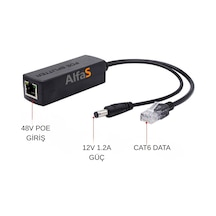 Alfas Al5432 48v To 12v 1.2a Aktif Poe Splitter Poe Olmayan Ip & Wi-fi Kamera Adaptörsüz Güç Ayırıcı