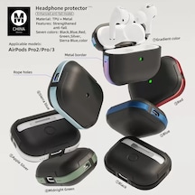 Airpods Uyumlu Pro 2 2.nesil Mo-a8 Armor Kılıf - Rainbow