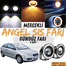 Ford Focus 2 2004-2008 Uyumlu Üniversal Mercekli Angel Sis Farı Metal Su Geçirmez 76 Mm Turu Halkalı Gündüz Farı Sis Farı 57985186