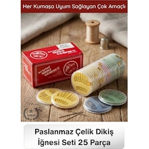 Dikiş Paslanmaz Çelik Dikiş İğnesi Seti 25 Parça Profesyonel Terzi Nakış Hobi El Dikiş Kiti Kumaş T