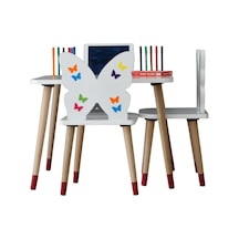 Çocuk Aktivit Oyun Masa Sandalye Takımı Tablet Kalem Yeri Yaz Sil