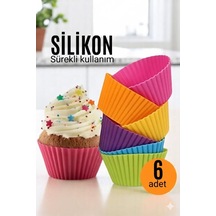 Silikon Muffin Kalıbı - Sürekli Kullanım Muffin Kek Kalıbı 6 Adet Diğer
