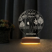 Aşk Bahçesi 3D Led Gece Lambası Seni Çok Seviyorum Yazılı Lamba