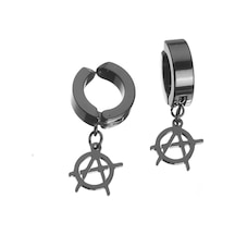 Sıkıştırmalı Erkek Küpe Çelik Sallantılı A Işareti Takı P24 T5 N11.1117