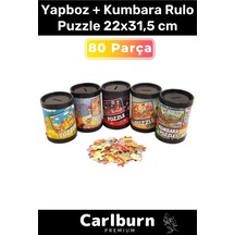 Özel Üretim Eğitici Zeka Geliştirici Öğretici 80 Parça Yapboz + Kumbara Rulo Puzzle 22x31,5 Cm