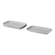 Färgklar Tabak Seti, Mat Açık Gri, 30x18 Cm, 4 Adet Gri