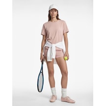 Koton Kısa Kollu Bisiklet Yaka Oversize Spor Tişört Pembe Melanj 6sak10056nk 56x