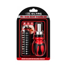 10ın1 Silikon Sap - Cr-v Cırcırlı Tornavida Bits Seti Ph1-ph2-ph-3 - Pz1-pz2-pz3 Manyetik Uç Tutucu 5728
